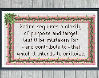 Satire - Cross Stitch Digital Pattern - Instant PDF Download