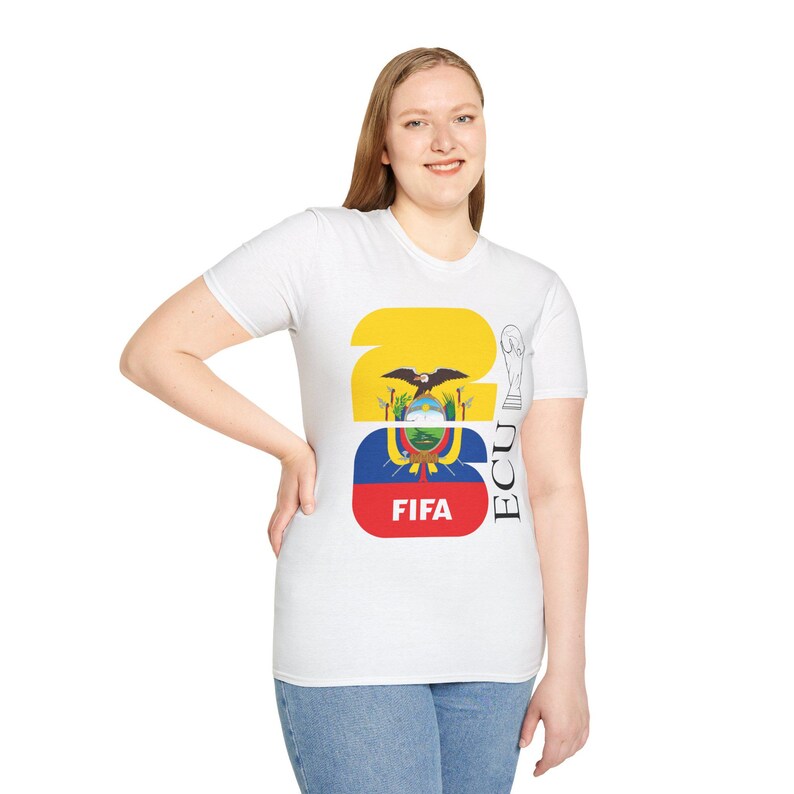 Ecuador Flag FIFA 2026 World Cup Tee | ECU Conmebol Football T-Shirt image 4