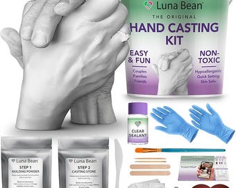 Hand Casting Kit – The Original Hand Mold Kit for Couples – Gifts for Mom, Mothers Day, Bridal Shower, Wedding, Anniversary for Women Men