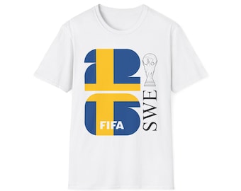 Maglietta con il logo della Svezia per i Mondiali FIFA 2026 / Maglietta da calcio SWE