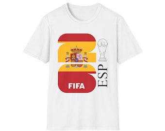 Spain Flag FIFA 2026 Design T-Shirt | ESP World Cup Trophy Accent
