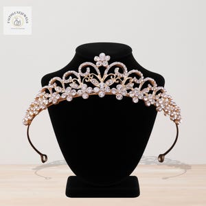 Princess Bridal Silver or Gold Crown, Sweet Girl Birthday Tiara, Pageant Women Rhinestone Crown, Wedding Tiara, Women Hair Accessory