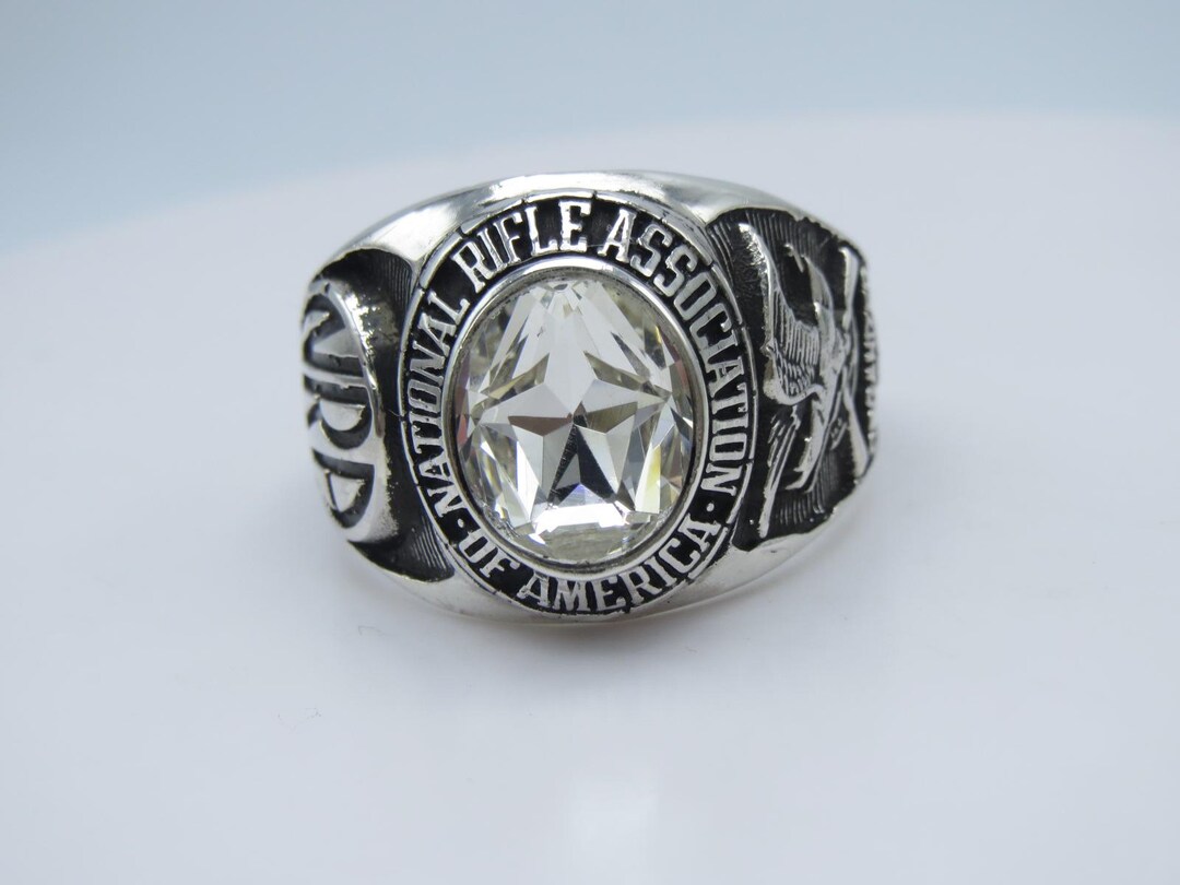 Nra Rings Handcrafted Sterling Silver NRA Ring, Lab Stone - Etsy