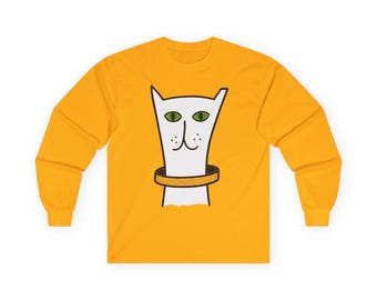 Mitt namn är Spork. Kattporträtt | Bekväm unisex långärmad tröja för kattälskare