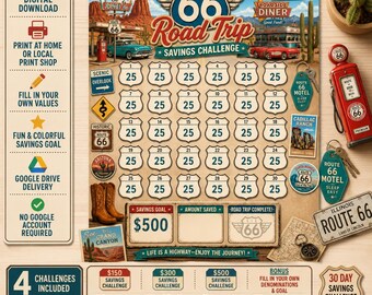 Route 66 Road Trip Savings Challenge Bundle (Digital Download)
