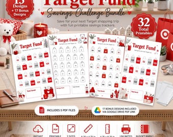 Target Savings Challenge Bundle - Printable Budget Tracker | 15 Challenges + Bonus (Instant Download)