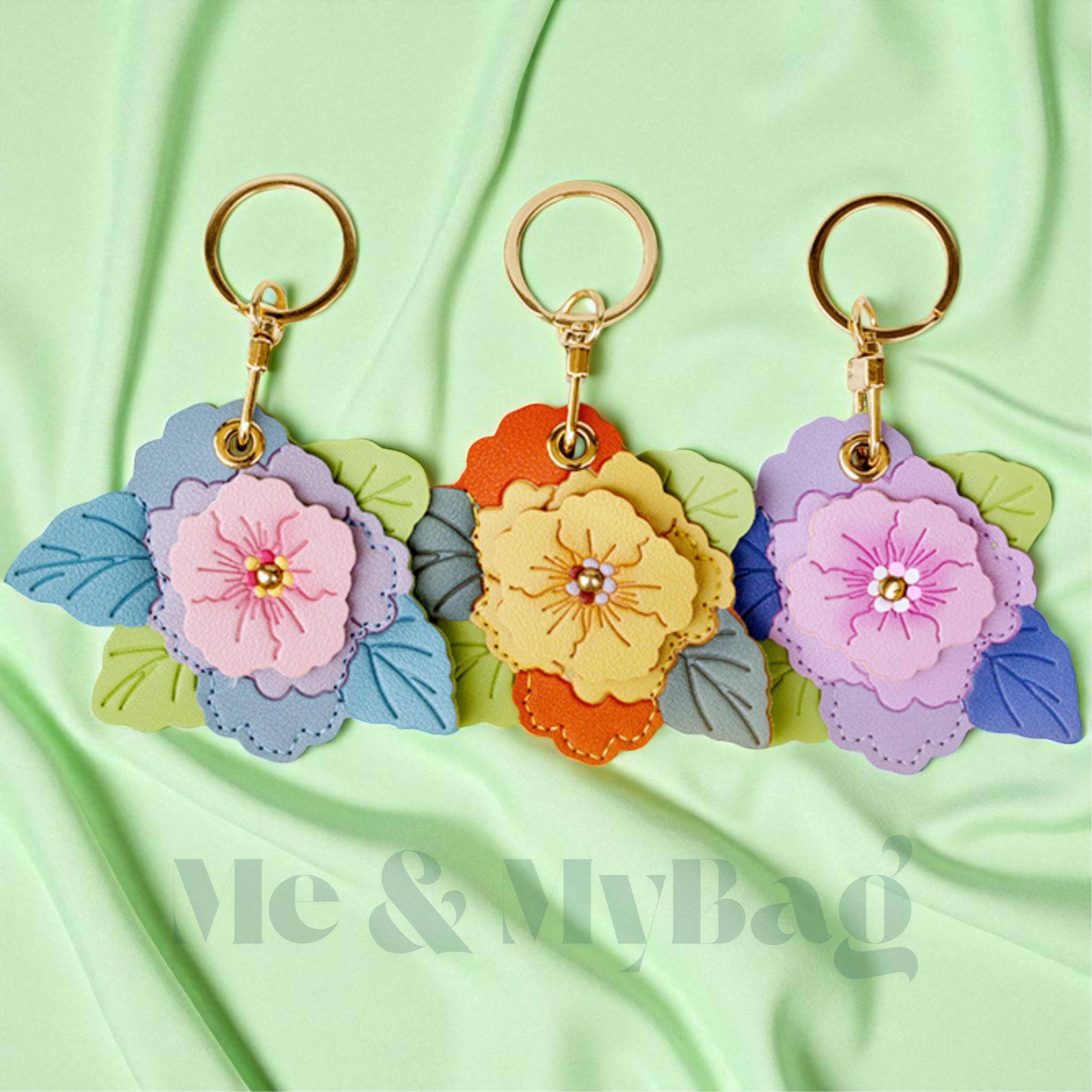 AirTag Keyring Holder Leather Flower - Etsy