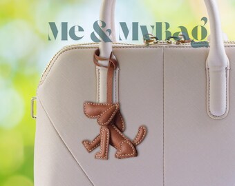 Handmade Leather Dog Bag Charm – Puppy Keyring, Purse Accessory