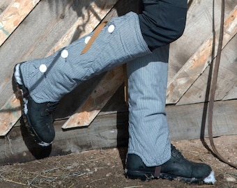 Denim Leg Warmers for Women or Men, Gaiters for Hiking