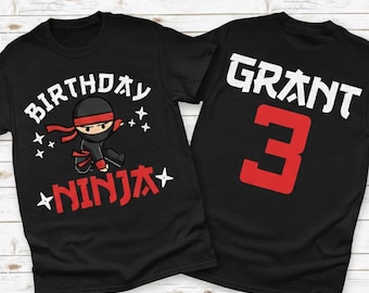 Personalized Birthday Ninja Shirt Boy, Custom Name Age Birthday Ninja Shirt, Ninja Birthday Outfit Kid, Ninja Theme Birthday Tee