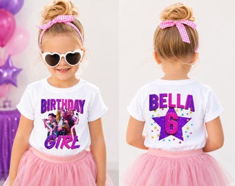 Chemise personnalisée anniversaire fille Huntrix, nom personnalisé t-shirt d'anniversaire K Pop, tenue d'anniversaire de famille assortie