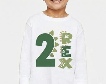 Chemise personnalisée 2e anniversaire de dinosaure, tenue personnalisée nom deux Rex