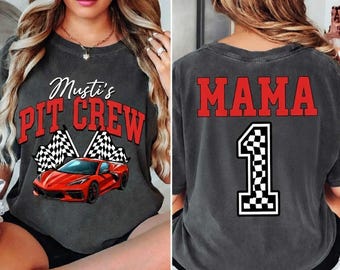 Personalized Pit Crew Family Birthday Shirts, Custom Race Car Matching Tee