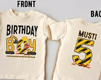 Chemise personnalisée pour garçon, anniversaire de construction, 5e anniversaire, 5 ans, nom personnalisé, tenue de fête