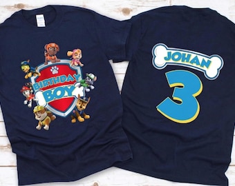 Personalized Puppy Patrol 5th Birthday Shirt, Custom Name Age Birthday Boy Shirt, Patrol Dogs 5th Birthday Outfit, Kids Puppy Birthday Shirt