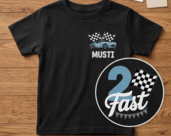 Personalized Two Fast Birthday Shirt – Race Car Party Outfit
