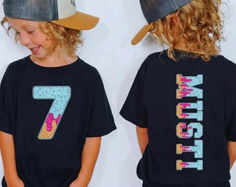 T-shirt de baseball personnalisé pour le 7e anniversaire – Numéro de nom personnalisé