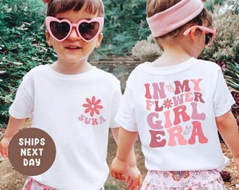 Personalized Flower Girl Era Shirt, Retro Groovy Wedding Outfit