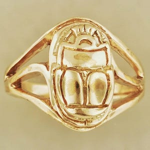 Egyptian Style Scarab Ring in Sterling Silver or Bronze Scarab Beetle Ring Ancient Egypt Jewelry Mid Century Inspired Egyptian Ring Gift
