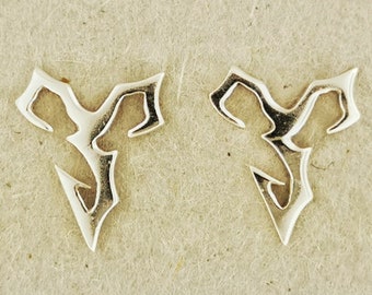 Final Fantasy X Tidus Earrings in Sterling Silver, Final Fantasy X Stud Earrings, FFX Tidus Stud Earrings, Final Fantasy Jewelry, Tidus Stud