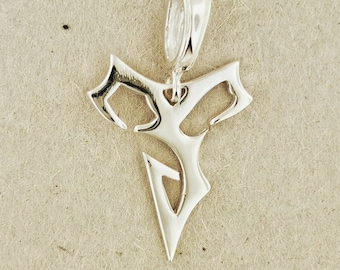 Final Fantasy X Tidus Charm Pendant in Sterling Silver or Antique Bronze, Final Fantasy X Pendant, Final Fantasy Jewelry, FFX Charm Pendant