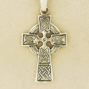 Medium Celtic Cross in Sterling Silver or Antique Bronze Irish Celtic Jewelry Celtic Cross Pendant