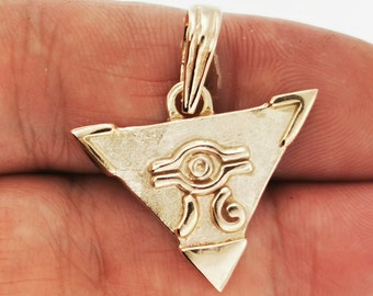 Yugi-O Millennium Puzzle in 925 Sterling Silver or Antique Bronze, Yugioh Necklace, Anime Pendant, Dual Mosters Pendant, Yugioh Pendant