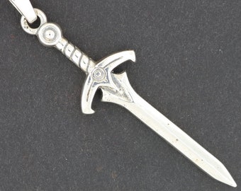 Legend Of Zelda Sword Pendant in Sterling Silver or Antique Bronze / Link Sword Pendant / Master Sword Pendant / Video Game Pendant