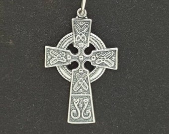Small Celtic Cross in Sterling Silver or Antique Bronze, Celtic Cross Pendant, Irish Cross Jewelry
