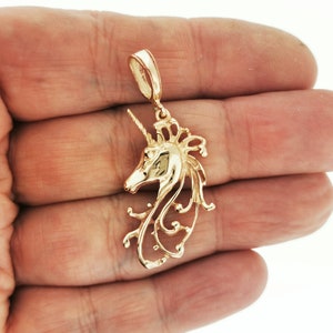 Unicorn Head Pendant in Silver or Bronze Unicorn Jewellery Unicorn Pendant Necklace High Fantasy Unicorn Jewelry Unicorn Gift for Her