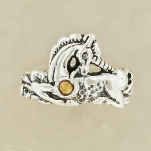 Sterling Silver Unicorn Ring Birthstone Design Vintage Style Fantasy Jewelry Gift Idea Mythical Animal Accessory Magical Classic Dainty November birthstone