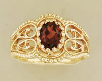 Antique Bronze Ring Vintage Style Filigree Birthstone Gothic Style for Women Antique Style Ring Dark Romantic Jewelry Victorian Gift for Her