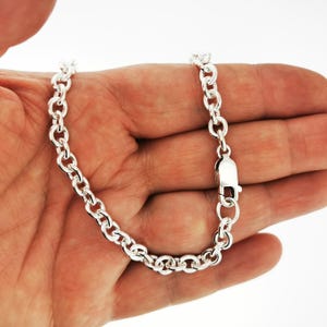 6 mm Sterling Silber Kabelkette 925 Massiv Silber Kette Halskette für Männer oder Frauen Minimalist Unisex Schmuck Geschenk Bestellung