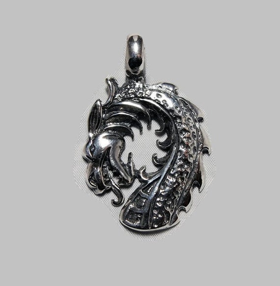 Large dragon charm - Hypoallergenic - Patina or bronze plated