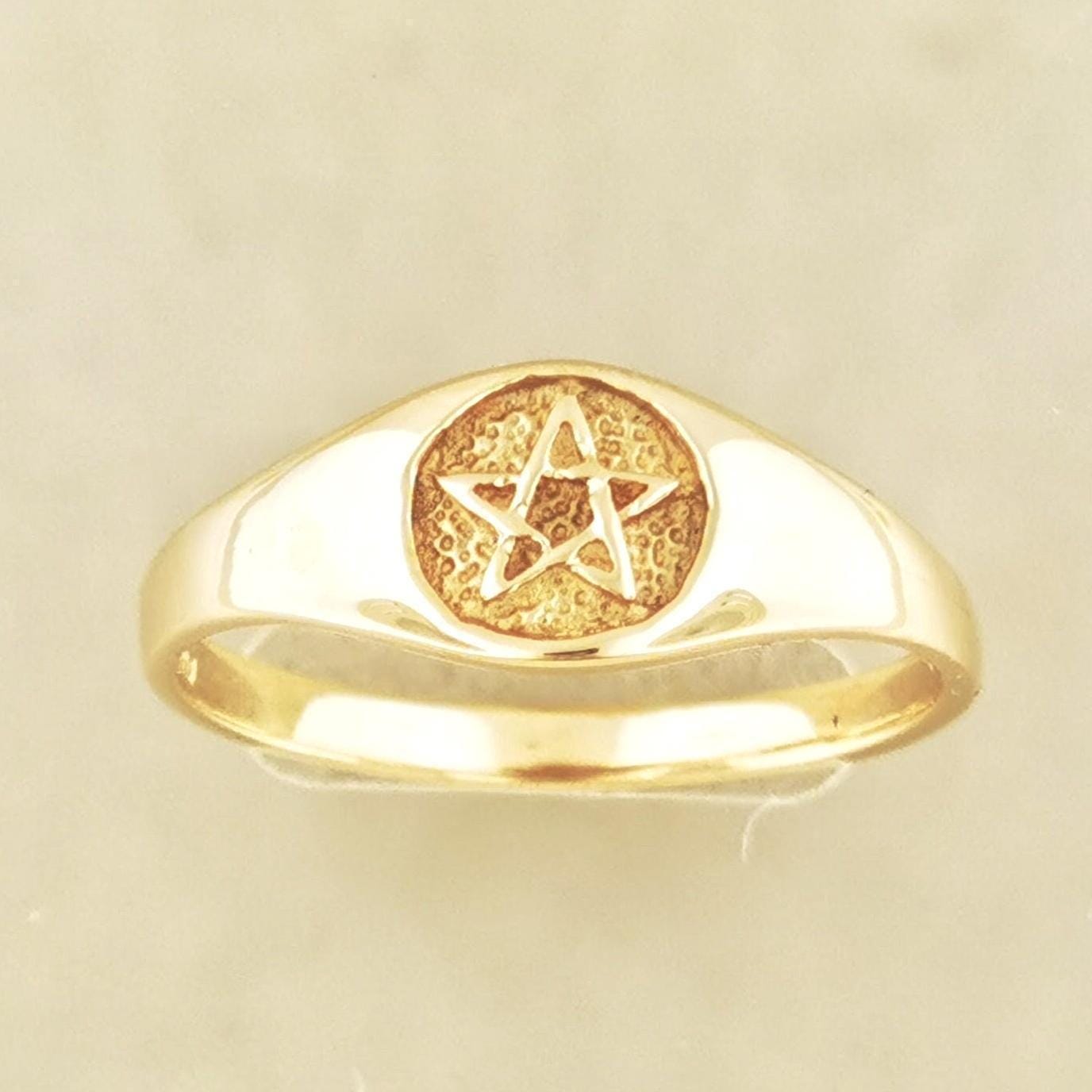 Anello pentagramma in argento sterling 925 con stella pentacolo simboli sacri stella a cinque punte talismano amuleto protettivo regalo esclusivo - Italia