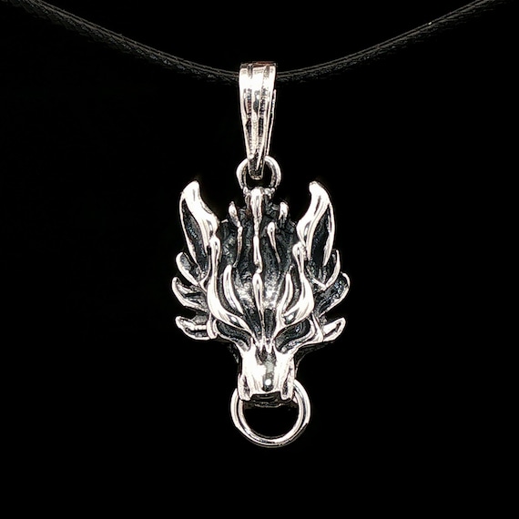 Final Fantasy 7 Wolf Pendant in Sterling Silver or Antique Bronze
