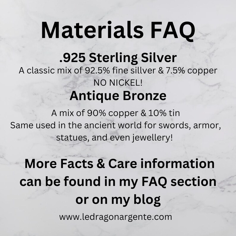 a poster with a description of materials faq