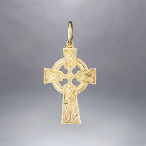 Small Celtic Cross in Sterling Silver or Antique Bronze Celtic Cross Pendant Irish Cross Jewelry