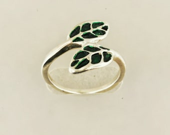 Elvish Leaf Ring in Sterling Silver or Antique Bronze, Elvish Wedding Ring, Geeky Gift For Her