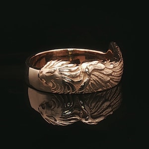 Final Fantasy 8 Squall Griever Ring, FF8 Sleeping Lion Heart Ring, FF88 Griever Ring, Final Fantasy Jewelry, Final Fantasy Ring, Squall lion Ring, Squall Cosplay Ring, Bronze Final Fantasy 8 Ring, Bronze Griever Ring, Gamer Wedding Ring