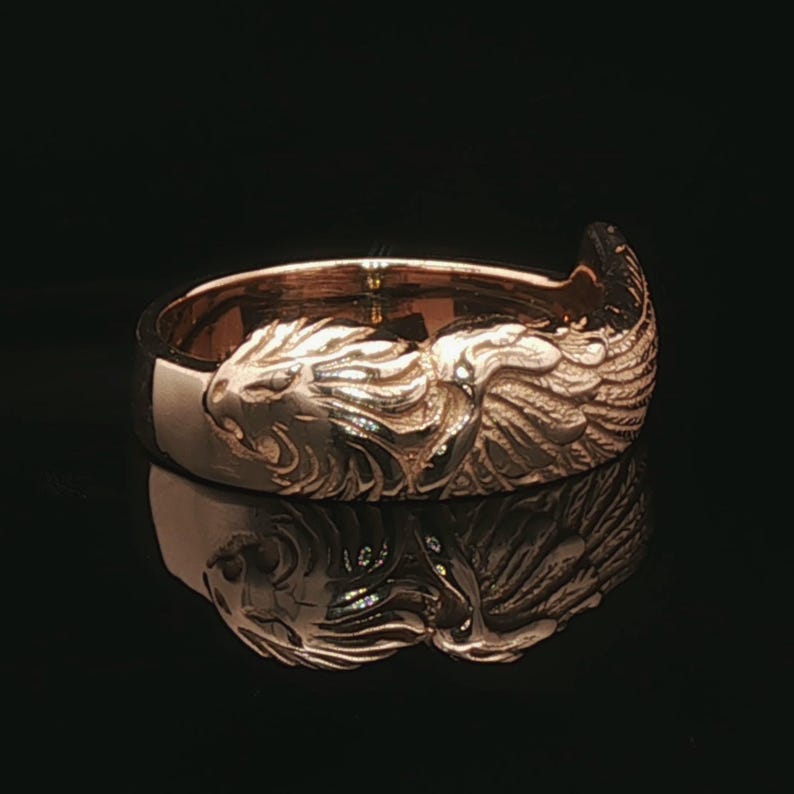 Final Fantasy 8 Squall Griever Ring, FF8 Sleeping Lion Heart Ring, FF88 Griever Ring, Final Fantasy Jewelry, Final Fantasy Ring, Squall lion Ring, Squall Cosplay Ring, Bronze Final Fantasy 8 Ring, Bronze Griever Ring, Gamer Wedding Ring