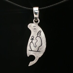 Feather of Ma’at pendant in sterling silver Egyptian goddess amulet. Sterling silver Maat feather pendant symbol of truth and justice.