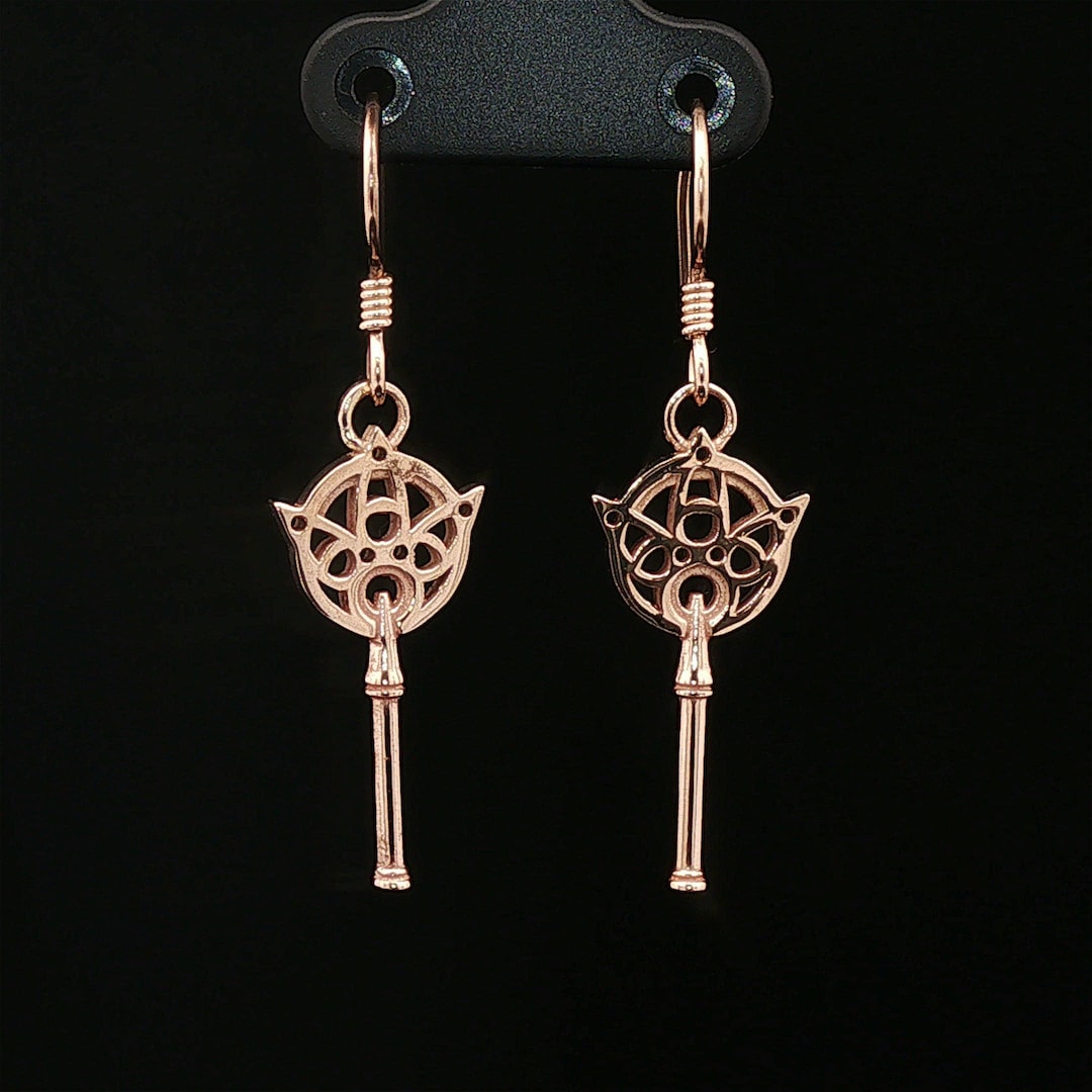 FINAL FANTASY X イヤリング　ピアス　銀　シルバー925 FF10 Final Fantasy X Yuna Wand Earrings in Sterling Silver or Antique