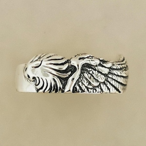 Anello da donna FFVIII Squall Griever in argento sterling o bronzo antico Anello leone dormiente FF8 Anello Final Fantasy Anello Final Fantasy 8