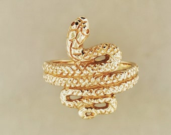 Coiled Snake Ring in 925 Silver or Bronze, 3D Snake Ring Jewellery, Reptile Rings, Delicate Snake Rings, Egyptian Snake Ring Jewelry
