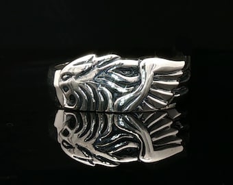Final Fantasy 8 Squall Griever Ring in sterling zilver of antiek brons FF8 Sleeping Lion Heart Ring FF8 Griever Ring FFVIII Ring