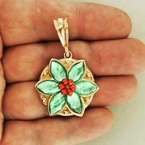 Crystal Flower Anhänger in Sterling Silber oder antike Bronze Geeky Anhänger Anime Schmuck