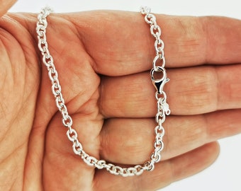 Sterling Silver 4mm Oval Cable Style Chain