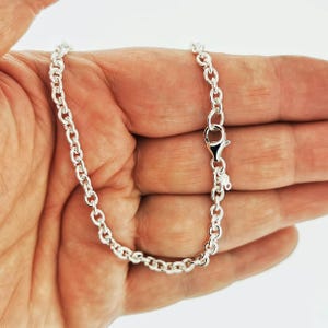 4mm Sterling Silver Trace Cable Chain 925 Made to Order Solid Silver Chain Necklace for Men or Women Minimalist Unisex Jewelry Gift
