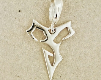 Final Fantasy X Tidus Charm Pendant in Sterling Silver or Antique Bronze Final Fantasy X Pendant Final Fantasy Jewelry FFX Charm Pendant